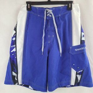 Speedo Men's (M) Blue & White Mesh lined With Pockets Board Shorts